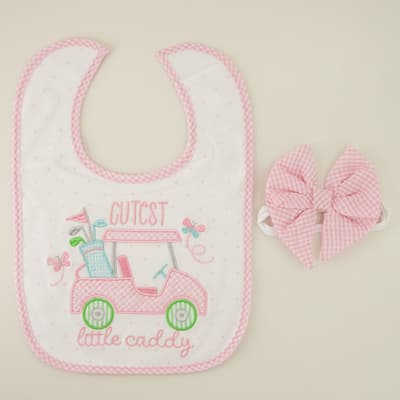 Infant Cutest Little Caddy Bib and Headband Set