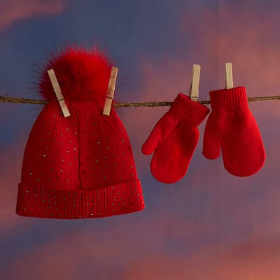 Toddler All Over Sparkle Hat and Mitten Set