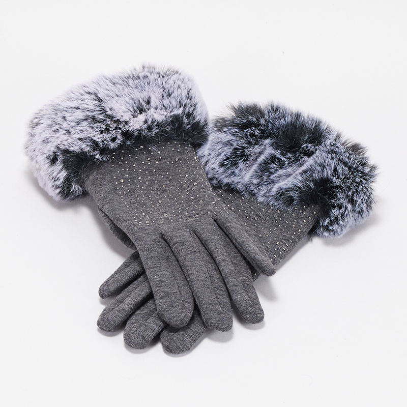 Grey faux deals fur gloves