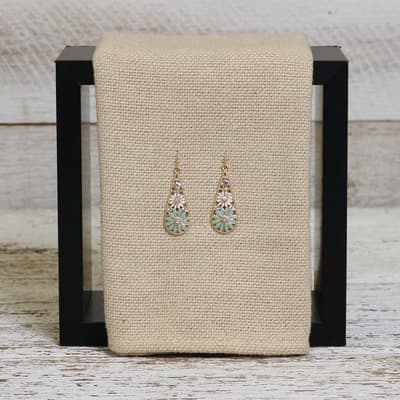 Enamel Flower Teardrop Earring