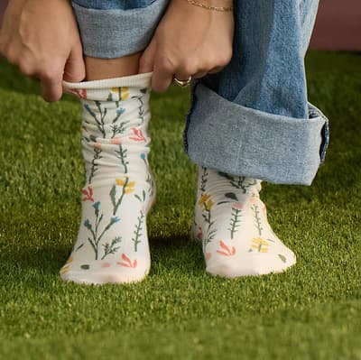 Floral Ivory Socks