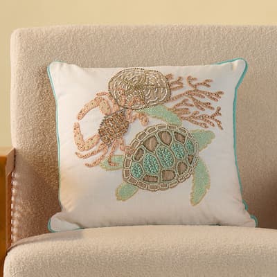 Beach Beaded Pillow