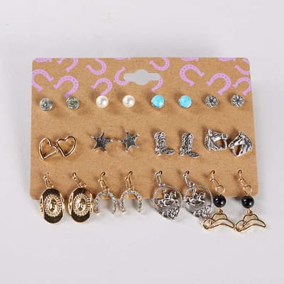 12 Piece Icon Stud Earring Set