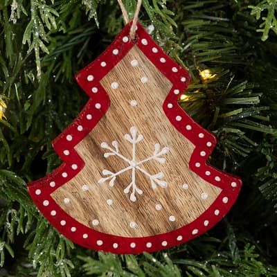 Hand Painted Wooden Tree Ornament
