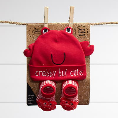 Infant Crabby But Cute Hat and Sock Set