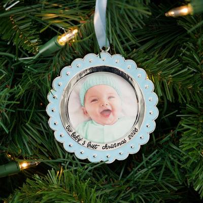 Babys 1st Photo Frame Ornament - Blue