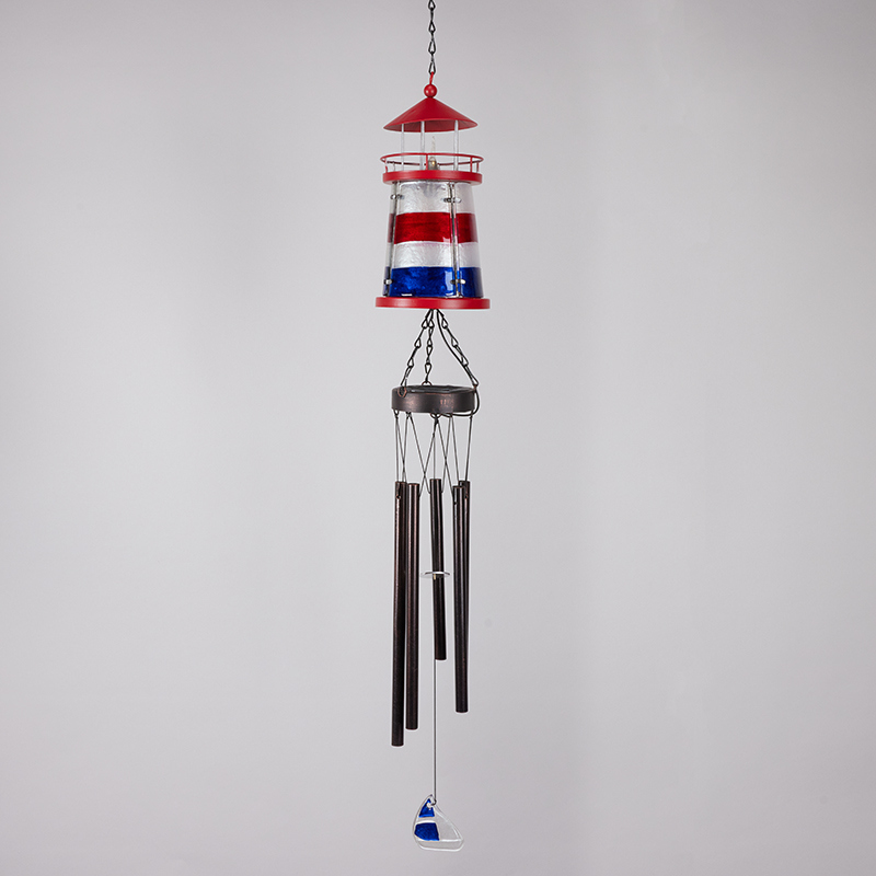 Solar Lighthouse Wind Chime Cracker Barrel