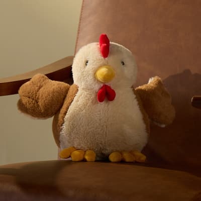 Brown and White Chicken Plush