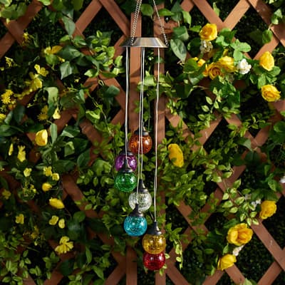 Solar Cracked Glass Ball Wind Chime