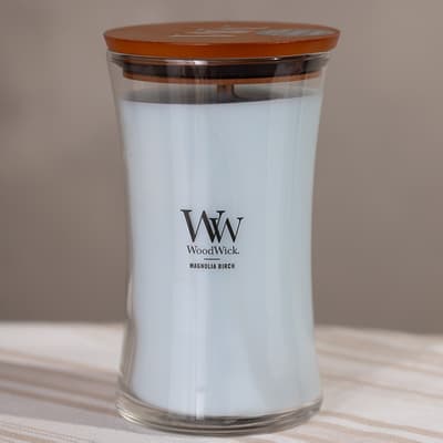 WoodWick&reg; 21.5oz Magnolia Birch Hourglass Jar