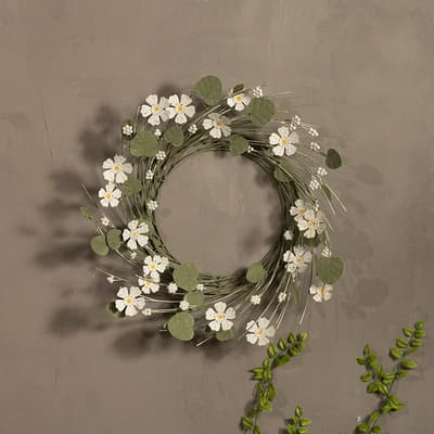 Metal Painted Floral Wreath