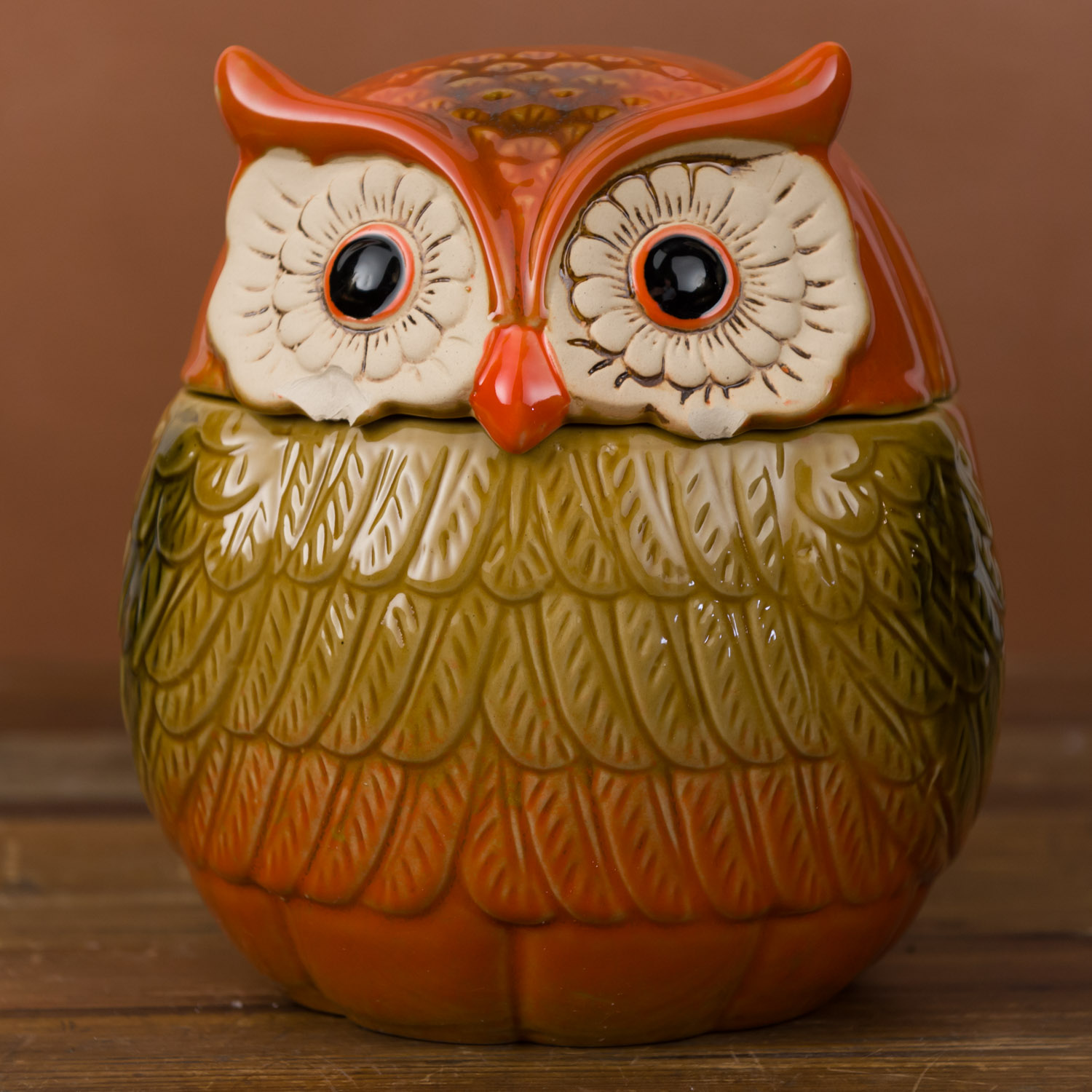 Mid Century Owl Cookie Jar - Cracker Barrel