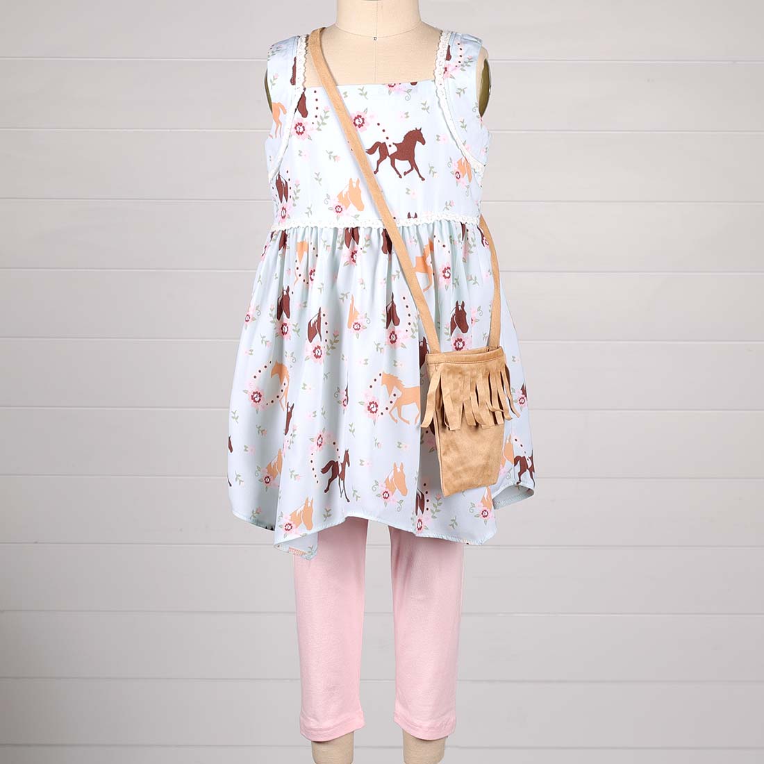 Toddler Woven Horse Dress with Purse Cracker Barrel
