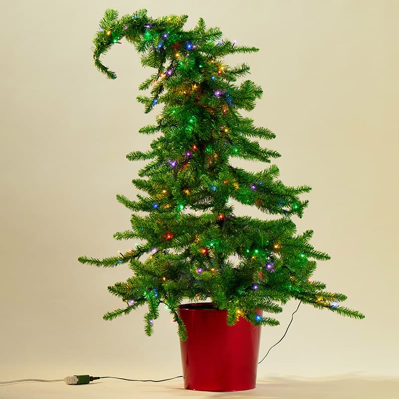 4.5' Prelit Green Tinsel Multilight Tree - Cracker Barrel