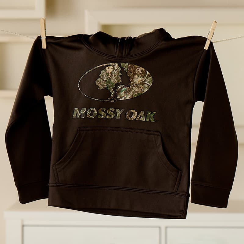 Mossy Oak Polyester Fleece Brown Hoodie Cracker Barrel