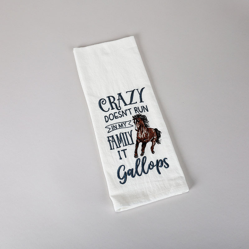 Crazy Gallops Embroidered Sack Towel Cracker Barrel