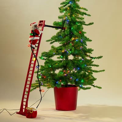 African American Climbing Santa
