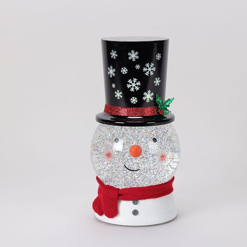 Snowman with Projector Top Hat Glitter Globe - Cracker Barrel