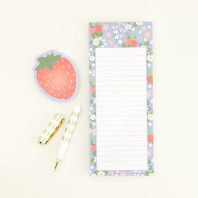 Strawberry Floral Notepad and Pen