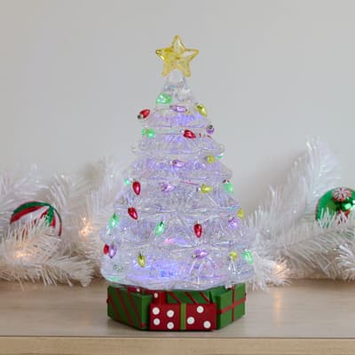 Christmas Tree with Lights Glitter Globe