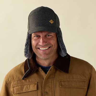 Gray Hat with Flaps