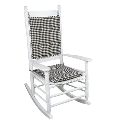 Pine Non-Slip Gingham Rocking Chair Cushion Set