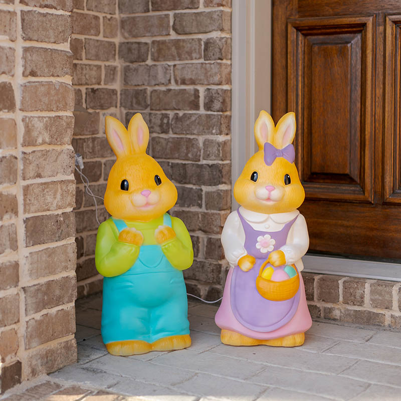 Cracker Barrel buy Boy and Girl Easter Bunny Blow Molds