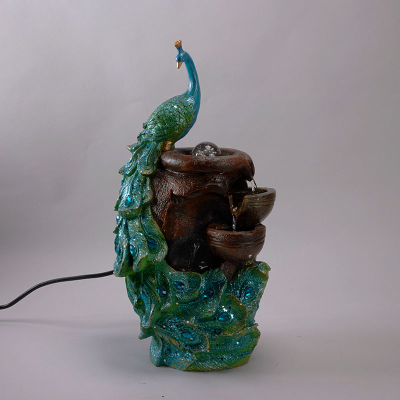 Lighted Peacock Fountain Cracker Barrel