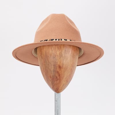 Tan Fedora with Leopard Strap