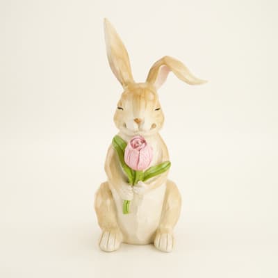 Bunny with Flower in Front