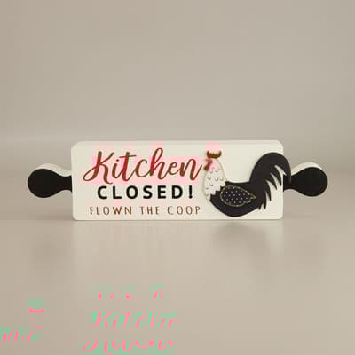 Flown The Coop Block Sign