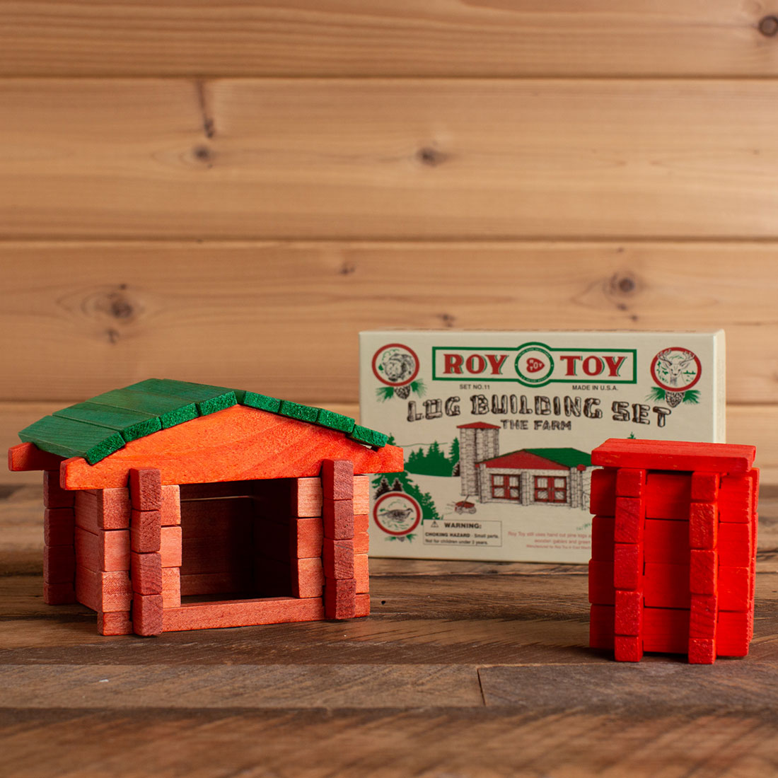 roy toy log building set