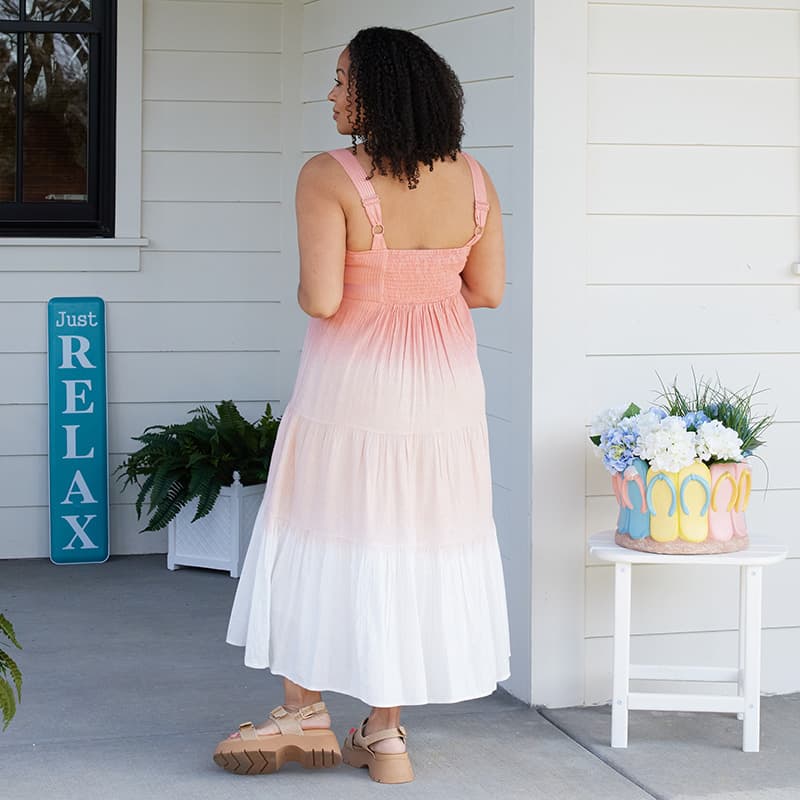 Coral Ombre Tier Dress Cracker Barrel