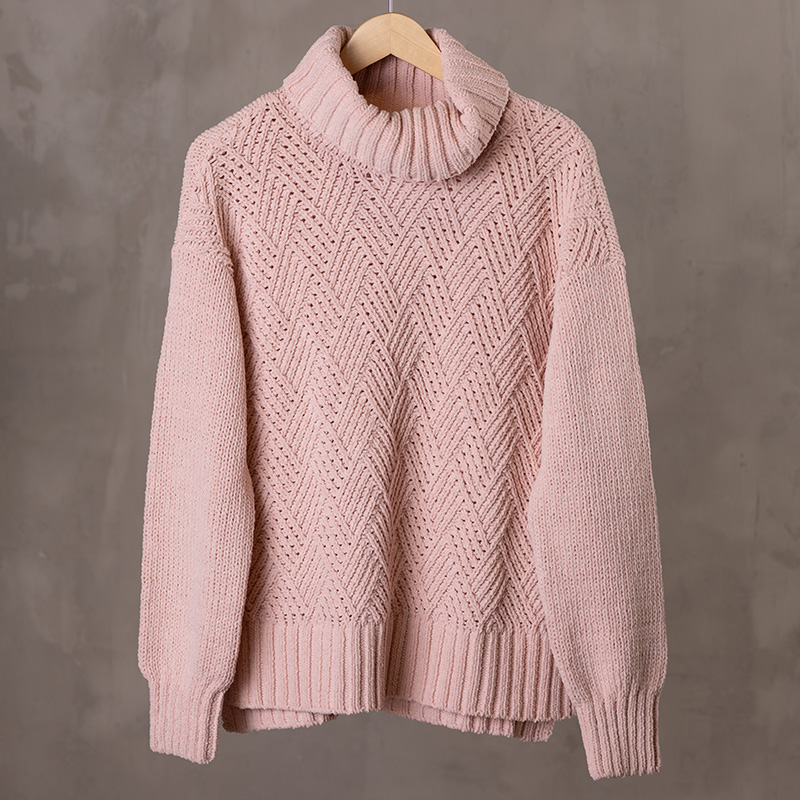 CHENILLE CROP SWEATER (BLUSH)