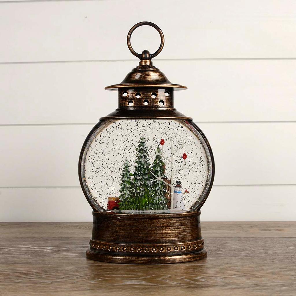 Snowman House Lantern Glitter Globe - Cracker Barrel