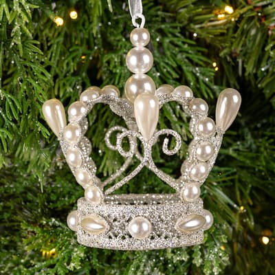 Pearl Beaded Crown Ornament