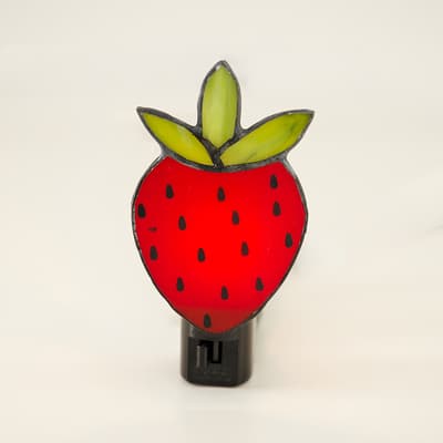 Stained Glass Strawberry Nightlight
