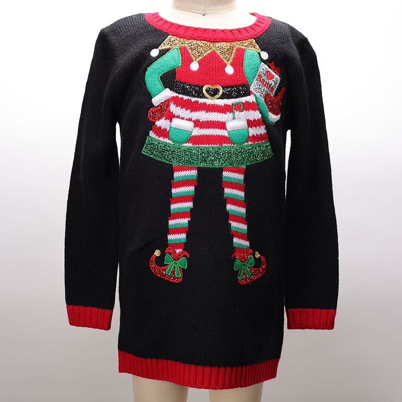 Toddler Elf Black Sweater Tunic Cracker Barrel