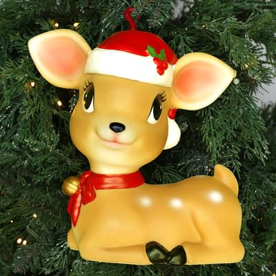 Blow Mold Deer Ornament - Girl