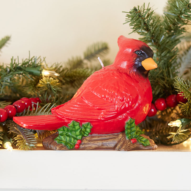 Cardinal Figural Candle Cracker Barrel