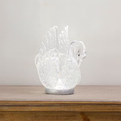 Acrylic Swan Shaped Glitter Globe