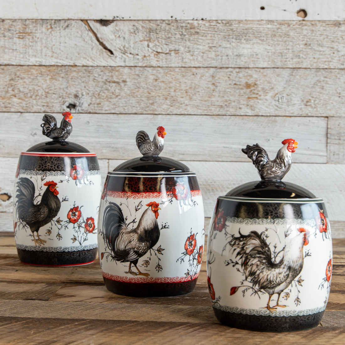 Chalkboard Rooster 3 Piece Kitchen Canister Set Home Essentials and Beyond  - Yahoo Shopping