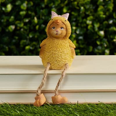 Cat in Chick Outfit Shelf Sitter