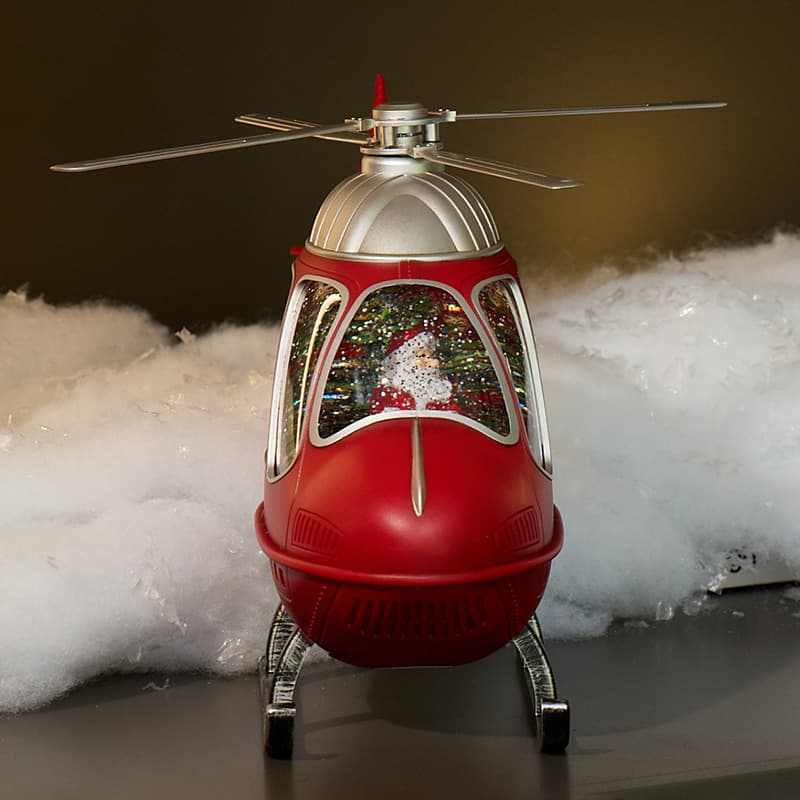 African American Santa's outlets Helicopter Glitter Globe