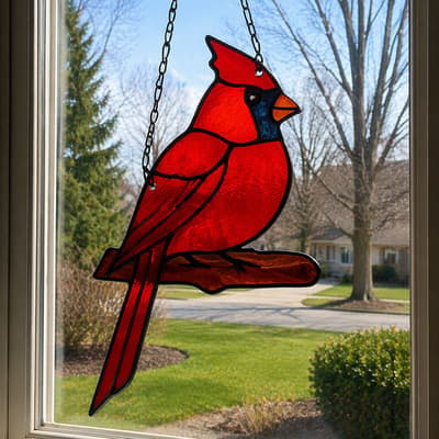 Glass Cardinal Wall Hanging