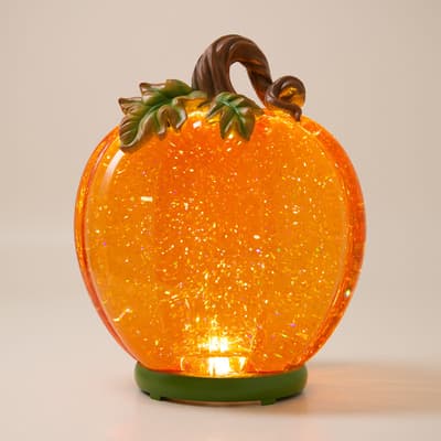 LED Acrylic Pumpkin Glitter Globe
