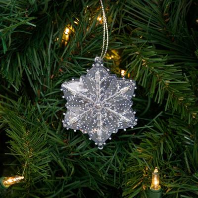 Blue and Silver Snowflake Ornament