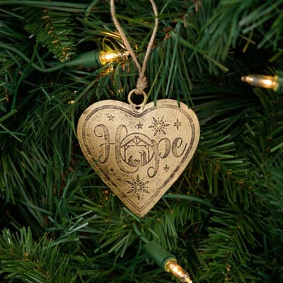 Gold Metal Heart Ornament