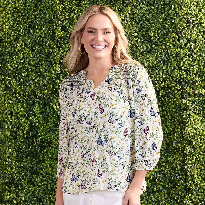 Butterfly Smock Top - Cracker Barrel