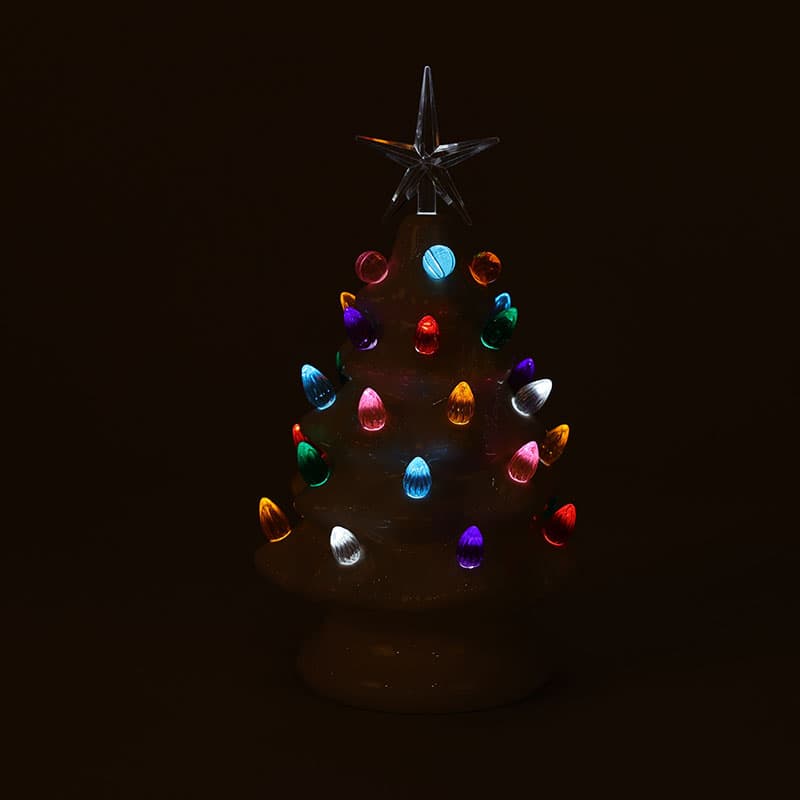 LED White Ceramic Tree Ornament - Cracker Barrel